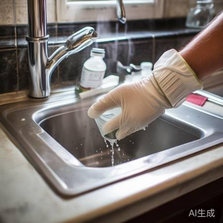 水管清洁剂：白醋水混合液