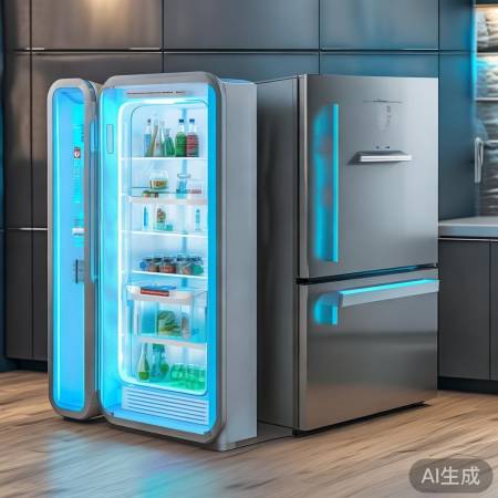 变频冰箱：智能调节，定频冰箱：