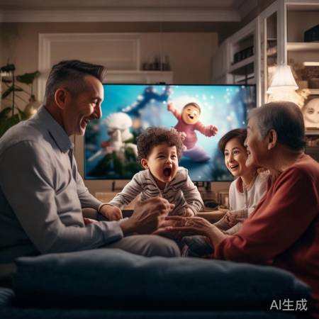 家庭欢乐的电视宝宝时光