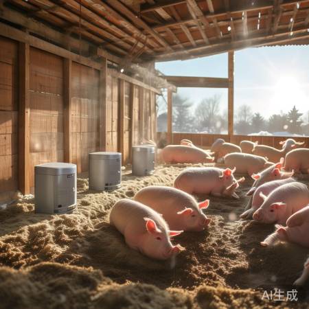 “空气能猪舍，冬季暖风系统”