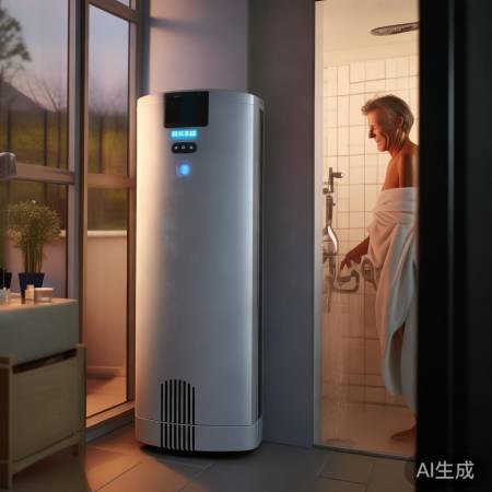 “空气能热水器，温暖懒人福音”