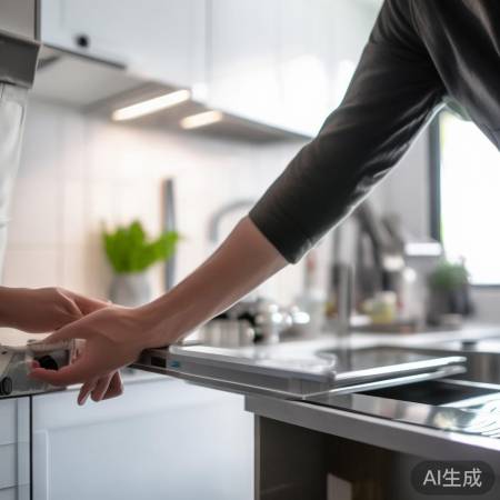 安装油烟机，检查水平固定