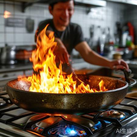 红日燃气灶火力猛，炒菜香！