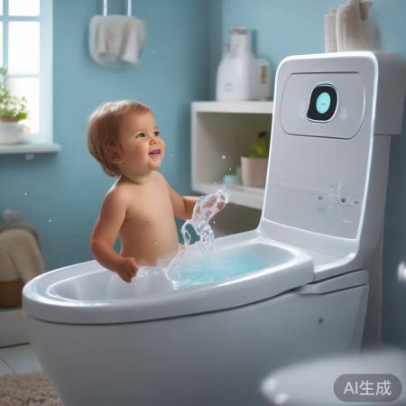 智能马桶宝宝洗屁屁,水温自控安