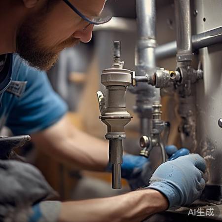 安装新泄压阀,拧紧螺丝密封圈