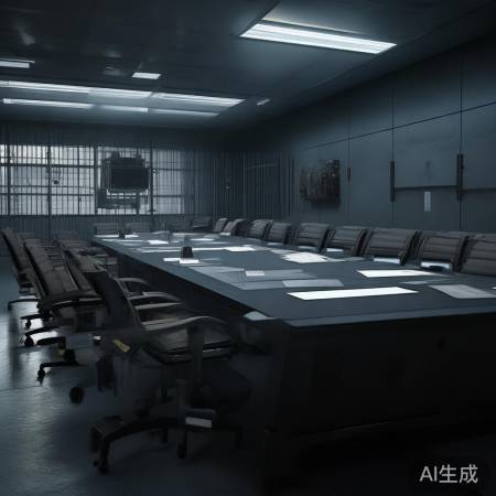 监狱会议室，资料保险柜