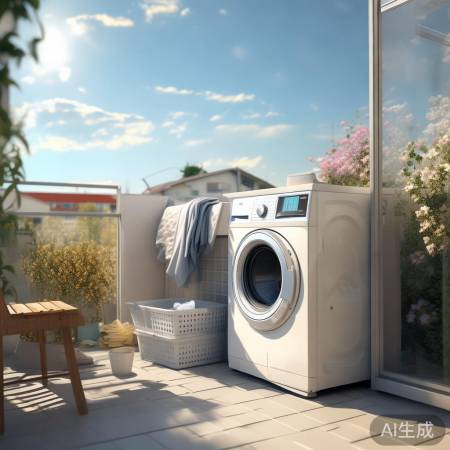 户外洗衣，阳光咖啡风景