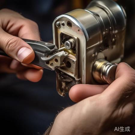 拆卸防盗门锁芯