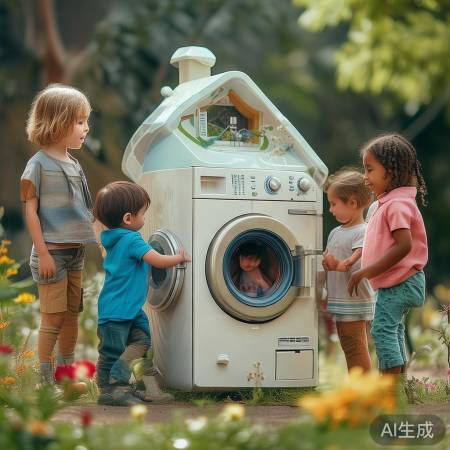 洗衣机小房子教节水环保