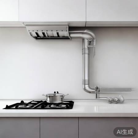 燃气灶排烟宜上方,美观又高效。