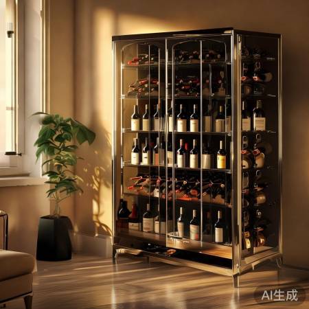 周末阳光下的红酒酒柜套装