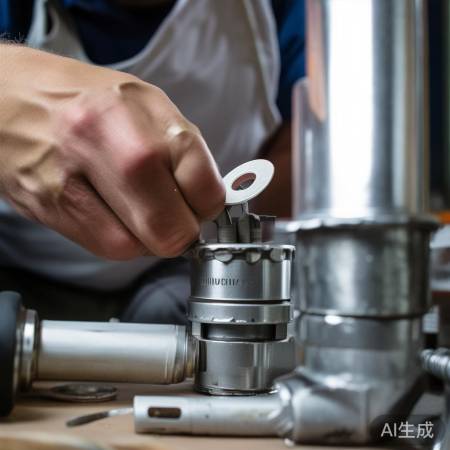 安装垫片，放平冷水进口