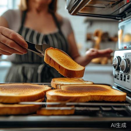 吐司烤制时间视厚度调整