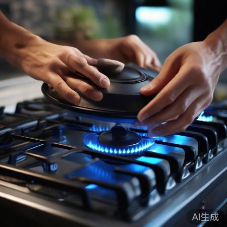 燃气灶盖开启