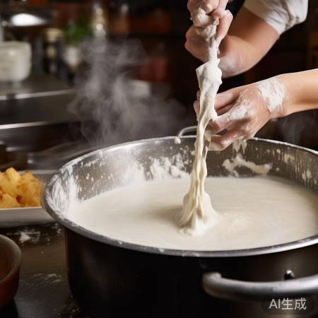 玉米淀粉快速搅拌成糊