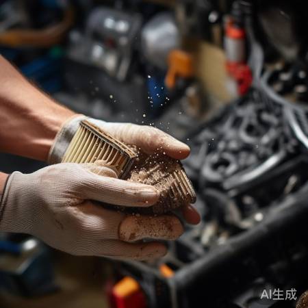 轻轻摇晃,取出旧滤清器