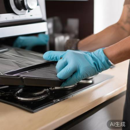 关闭电源，拆卸清洁油烟机